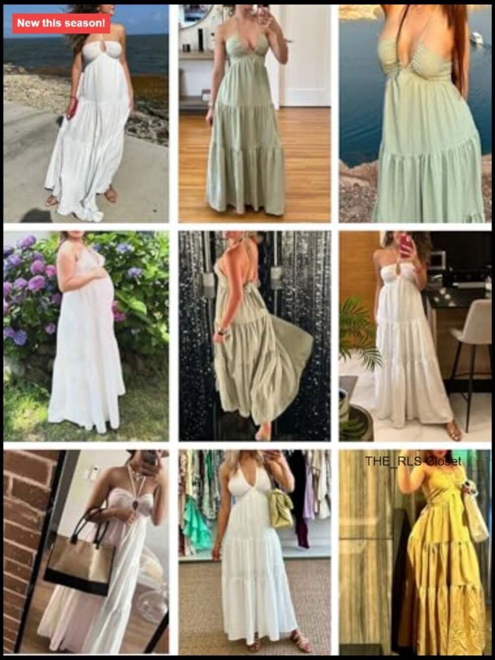 Halter V Neck Maxi Dress A-Line Casual Summer Vacation Dress - Picture 7 of 7